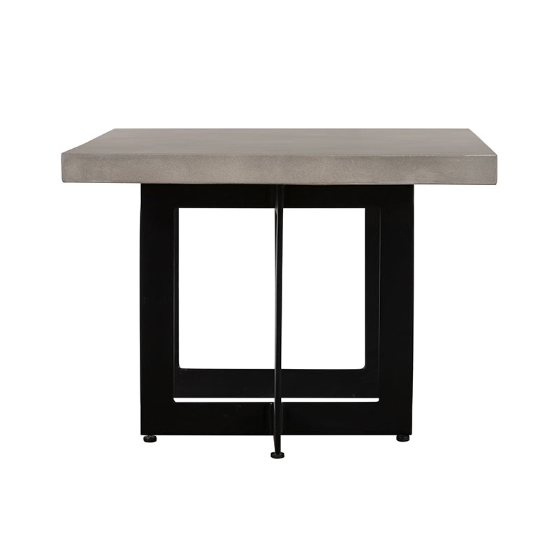 Modrest Sharon Modern Concrete and Black Metal Dining Table