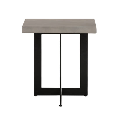 Modrest Sharon Modern Concrete and Black Metal End Table