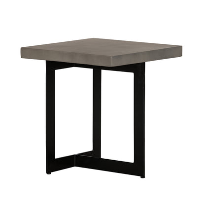 Modrest Sharon Modern Concrete and Black Metal End Table