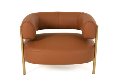 Modrest Ozona Modern Rust Leather Accent Chair