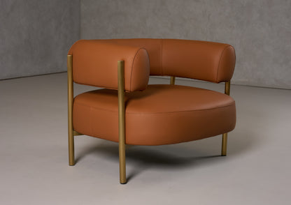 Modrest Ozona Modern Rust Leather Accent Chair