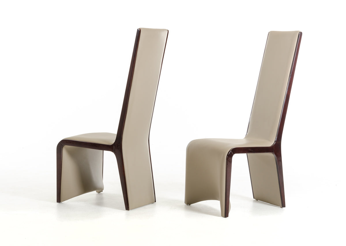 Modrest Pacer Modern Taupe and Ebony Dining Chair