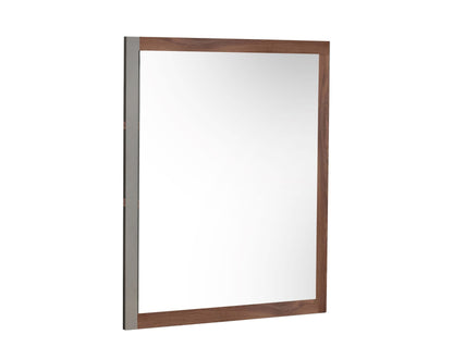 Nova Domus Palermo Italian Modern Faux Concrete and Walnut Mirror
