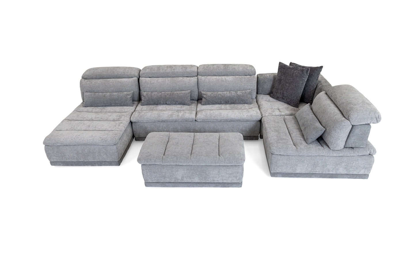 David Ferrari Panorama Italian Modern Grey Fabric Modular Sectional Sofa