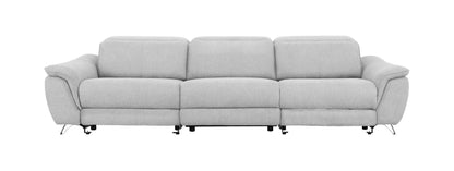 Divani Casa Paul Contemporary Grey Fabric Sofa w/ Electric Recliners