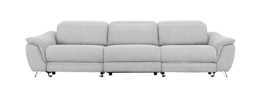 Divani Casa Paul Contemporary Grey Fabric Sofa w/ Electric Recliners