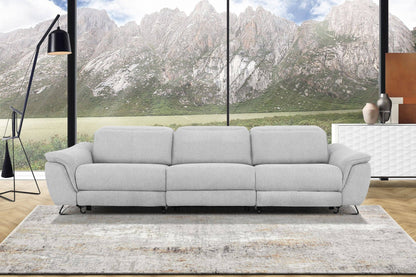 Divani Casa Paul Contemporary Grey Fabric Sofa w/ Electric Recliners
