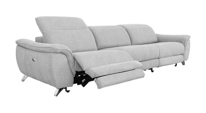 Divani Casa Paul Contemporary Grey Fabric Sofa w/ Electric Recliners