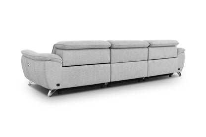 Divani Casa Paul Contemporary Grey Fabric Sofa w/ Electric Recliners