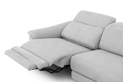 Divani Casa Paul Contemporary Grey Fabric Sofa w/ Electric Recliners