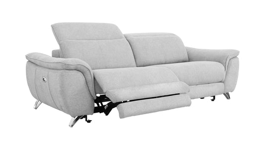 Divani Casa Paul Contemporary Grey Fabric Loveseat w/ Electric Recliners