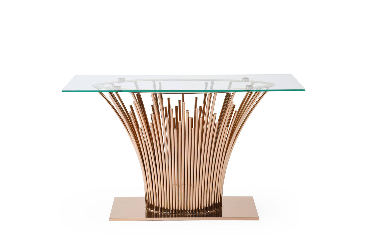 Modrest Paxton Modern Glass Rosegold Console Table