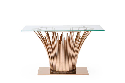 Modrest Paxton Modern Glass Rosegold Console Table