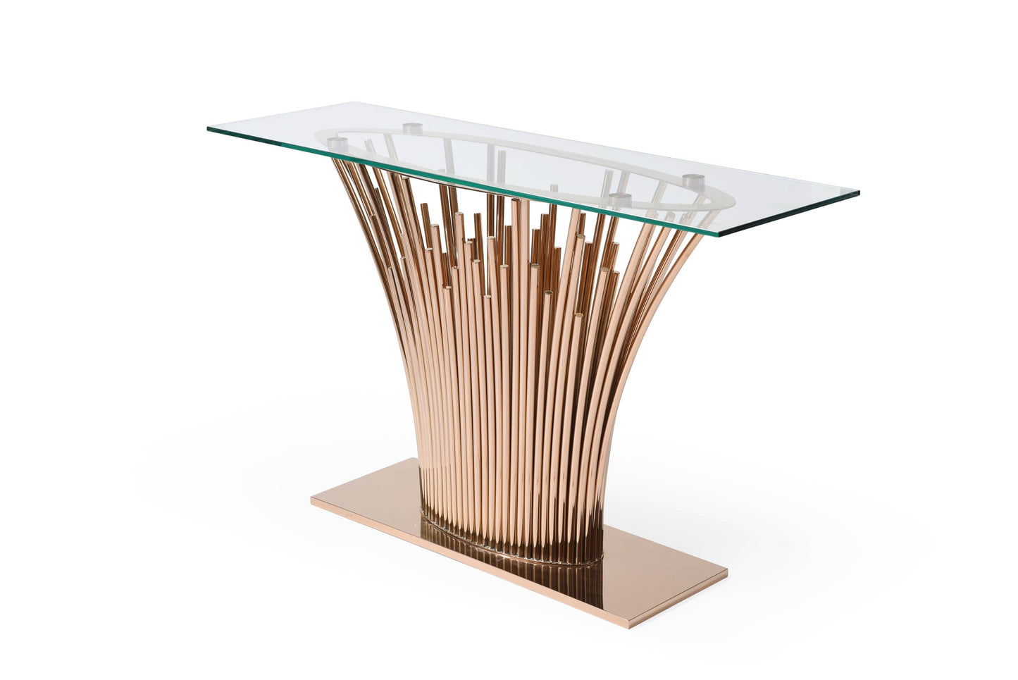 Modrest Paxton Modern Glass Rosegold Console Table