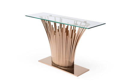 Modrest Paxton Modern Glass Rosegold Console Table
