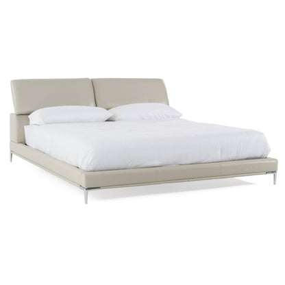 Modrest Pearson Modern Light Grey Leather Bed