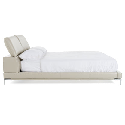 Modrest Pearson Modern Light Grey Leather Bed