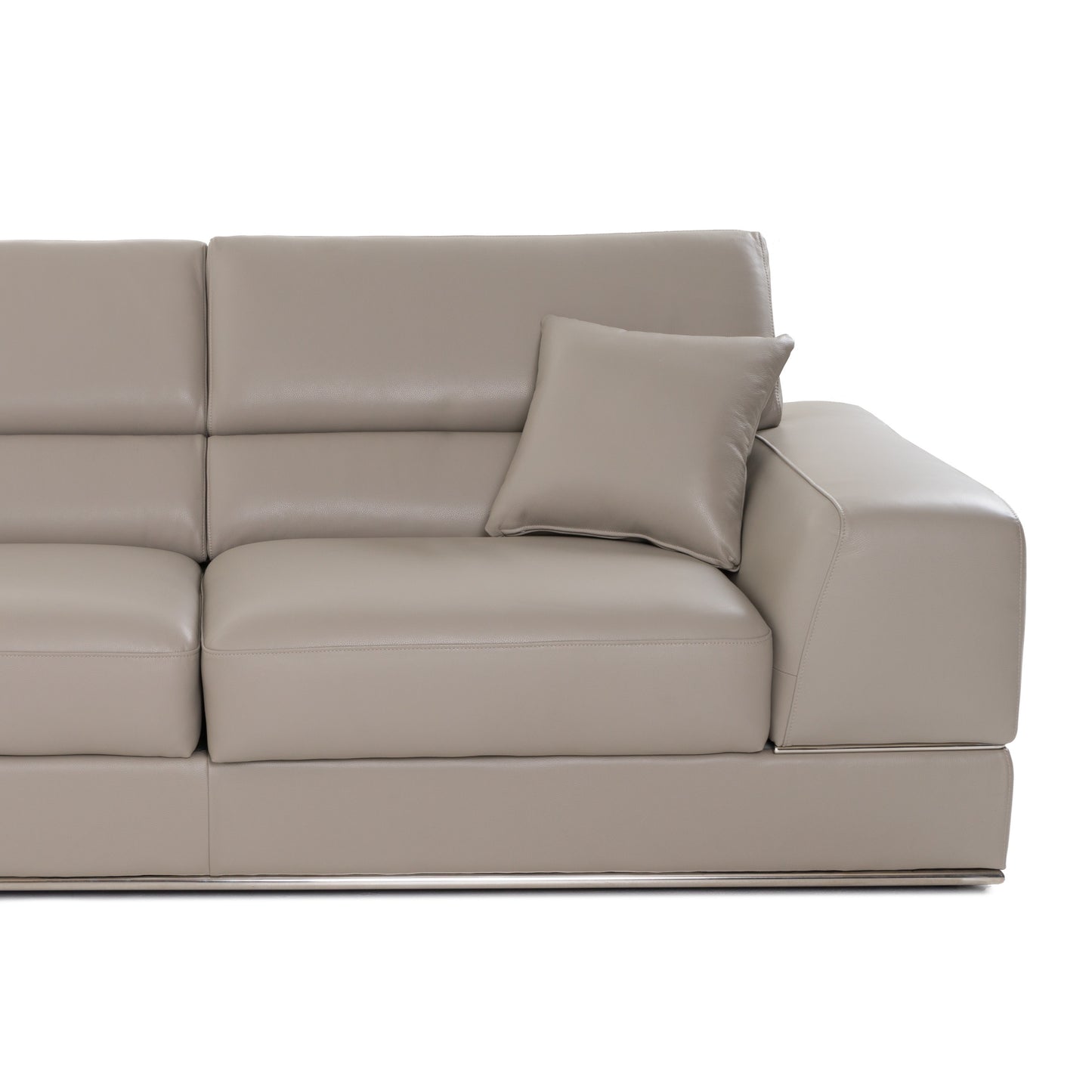 Divani Casa Pella Modern Grey Italian Leather U Shaped Sectional Sofa