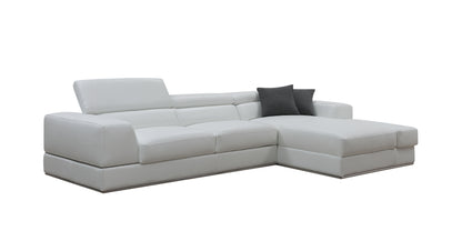 Divani Casa Pella Mini Modern White Leather Right Facing Sectional Sofa