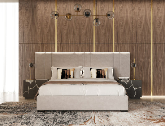 Modrest Penelope Modern Grey Velvet Bed