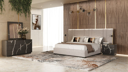 Modrest Penelope Modern Grey Velvet Bed