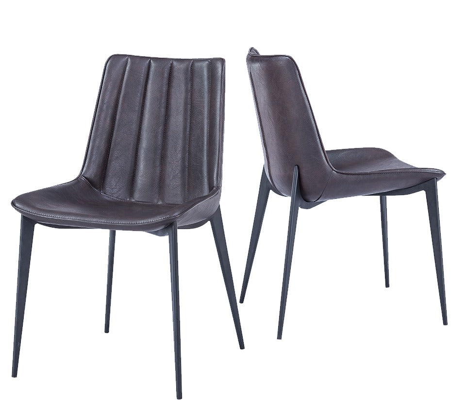Modrest Peoria Modern Brown and Black Dining Chair