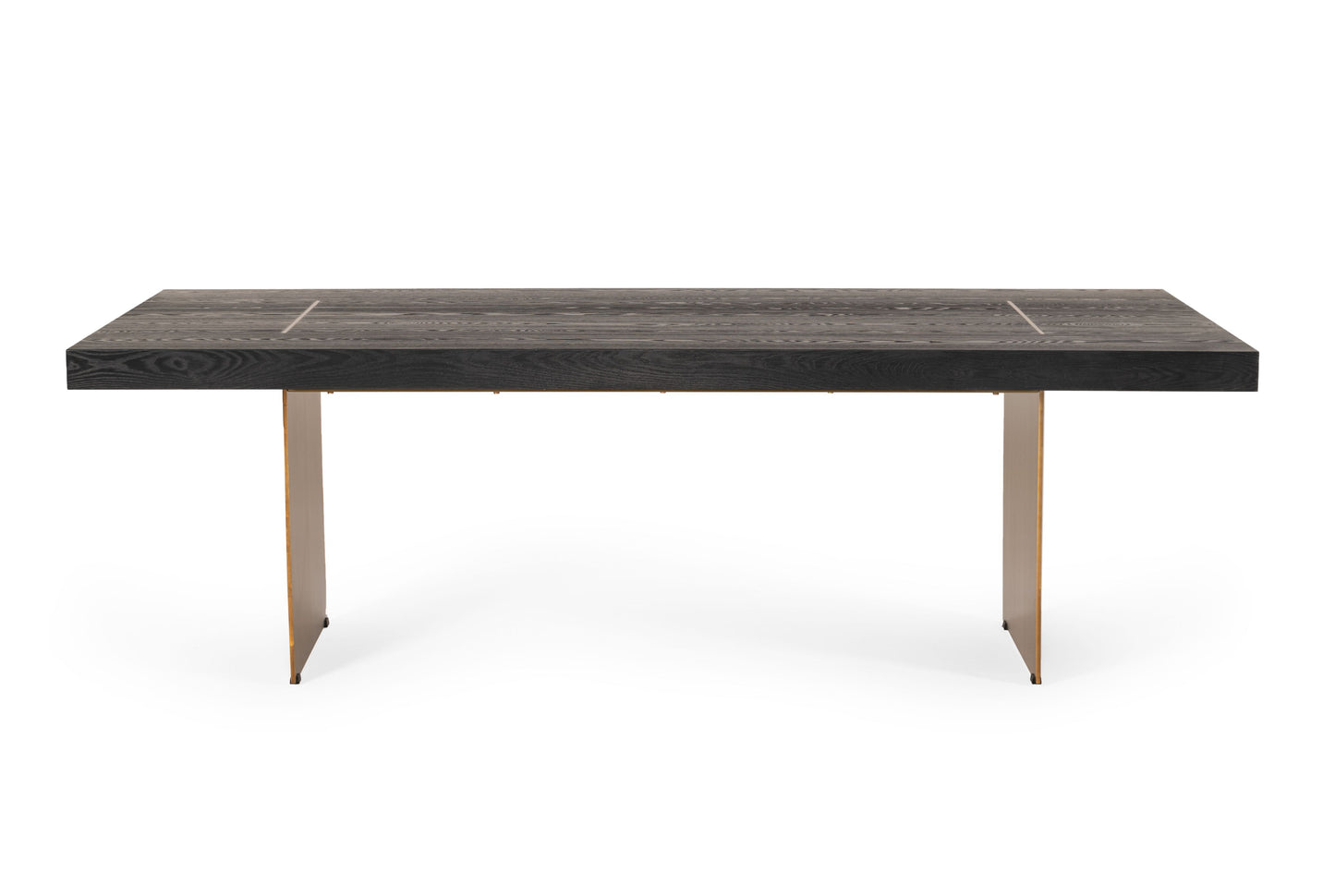 Modrest Perret Large Glam Black Ash Brushed Brass Dining Table