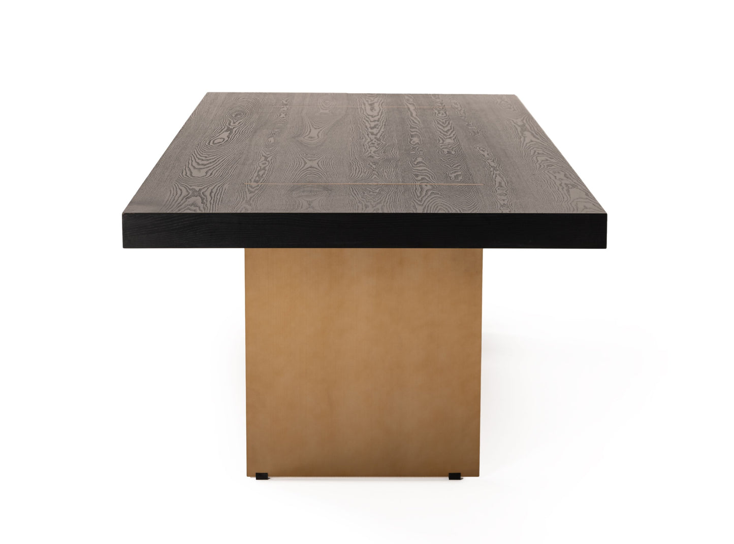 Modrest Perret Large Glam Black Ash Brushed Brass Dining Table
