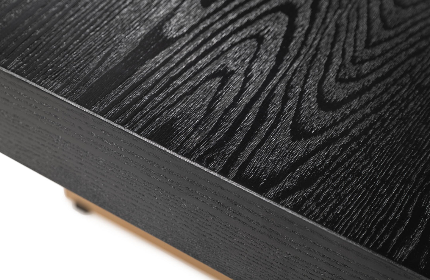 Modrest Perret Large Glam Black Ash Brushed Brass Dining Table
