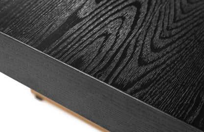 Modrest Perret Large Glam Black Ash Brushed Brass Dining Table