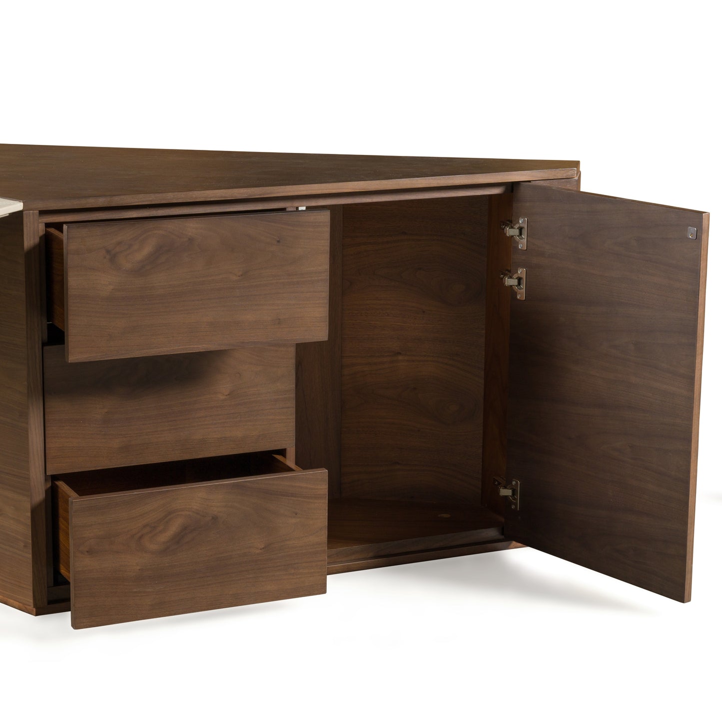 Modrest Pilot Modern Dark Walnut Beige Leather Desk