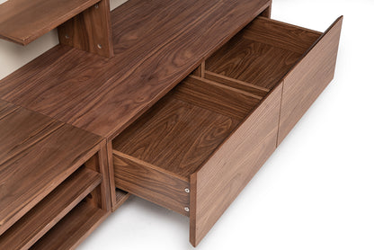 Nova Domus Pompeii Contemporary Grey and Walnut Entertainment Center