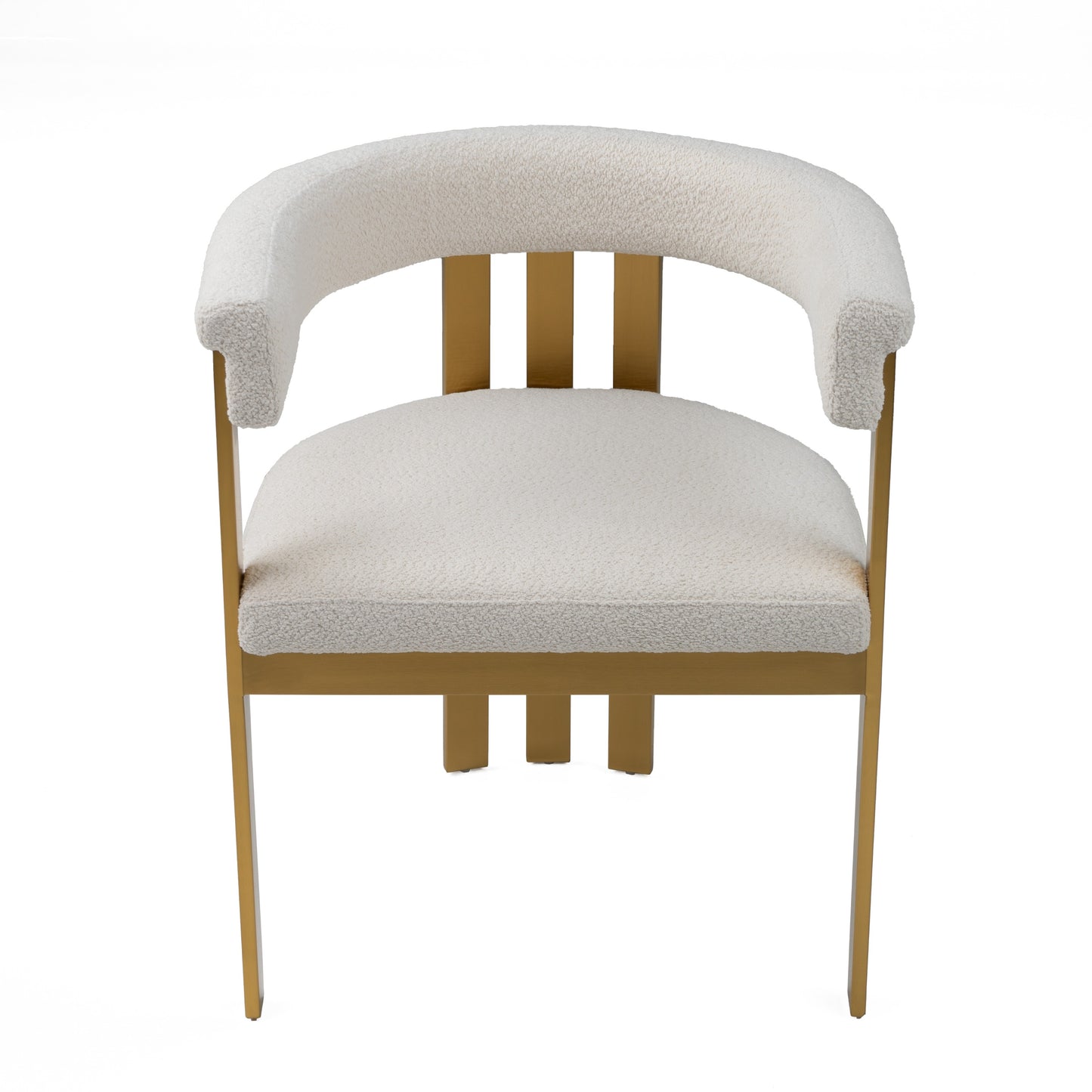 Modrest Pontiac Modern Beige Sherpa Gold Dining Chair