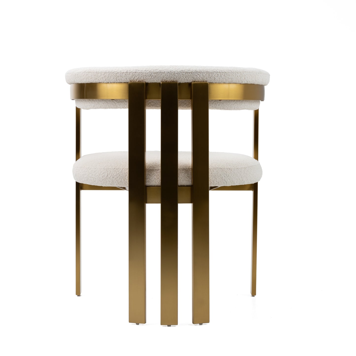 Modrest Pontiac Modern Beige Sherpa Gold Dining Chair