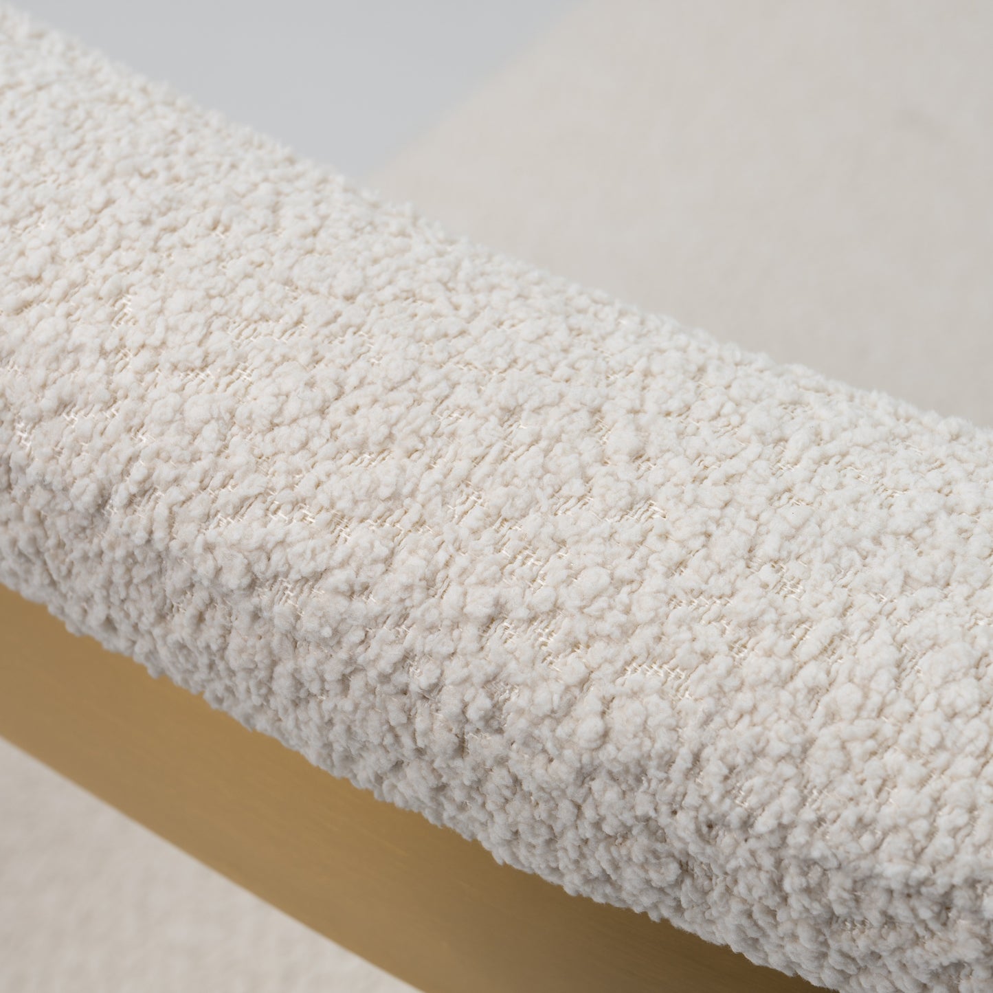 Modrest Pontiac Modern Beige Sherpa Gold Dining Chair