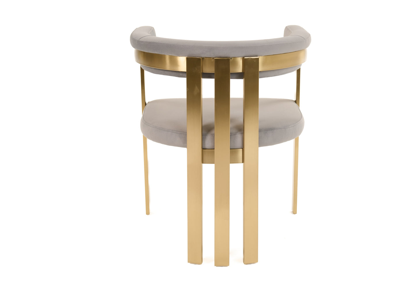 Modrest Pontiac Modern Grey Velvet Champagne Gold Dining Chair