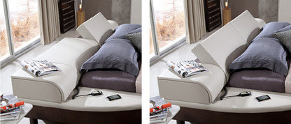 East King Portofino Adjustable Leatherette Bed with built-in Nightstands