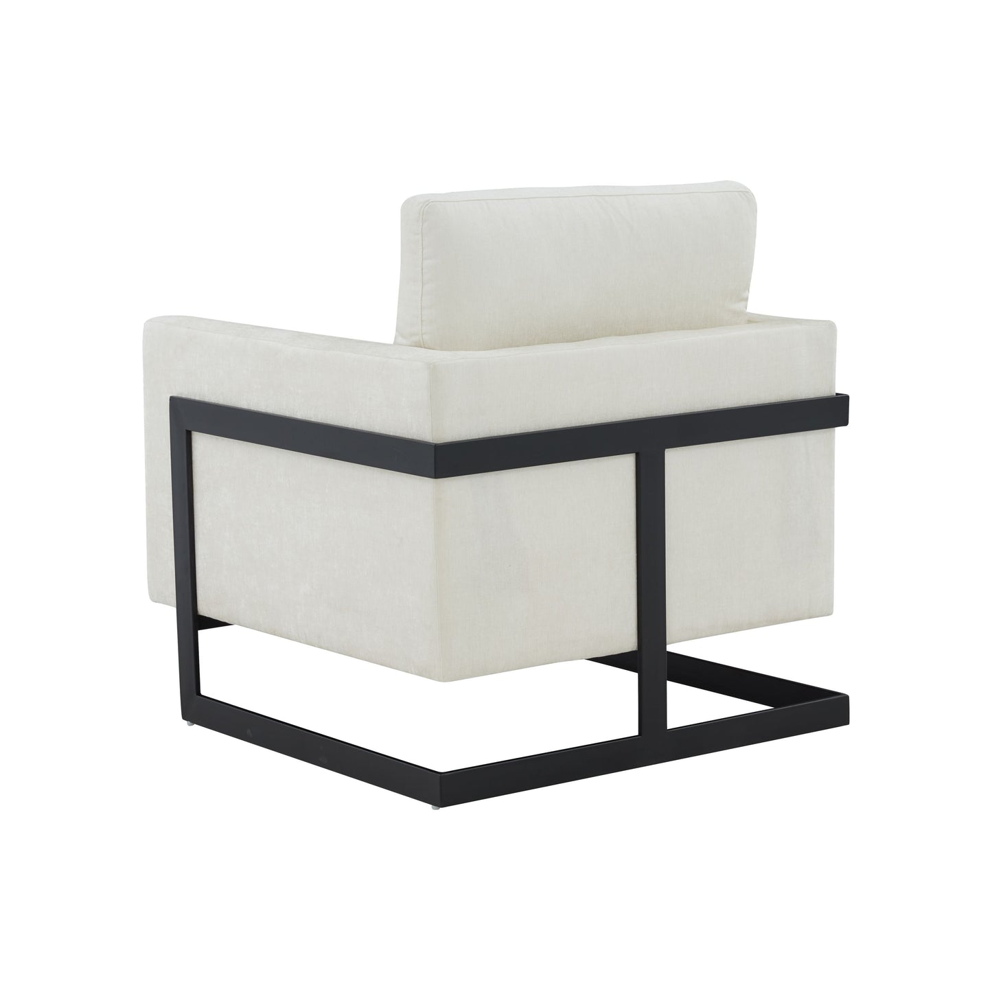 Modrest Prince Contemporary Cream Black Fabric Accent Chair