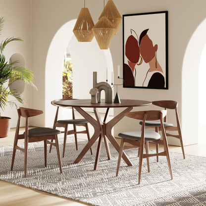 Modrest Prospect Modern 47" Round Walnut Dining Table
