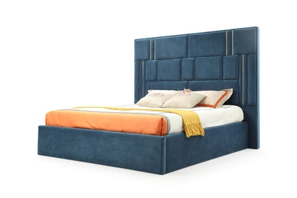 Modrest Adonis Modern Blue Fabric Bed