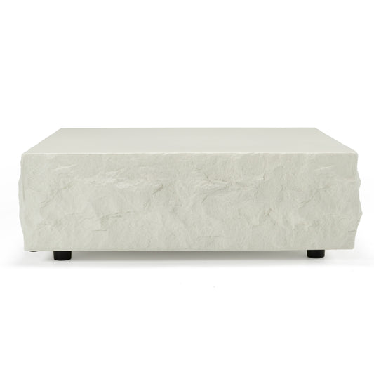 Modrest Quarry Modern Off-White Square Coffee Table