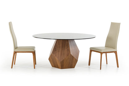 Modrest Rackham Mid-Century Walnut Round Dining Table