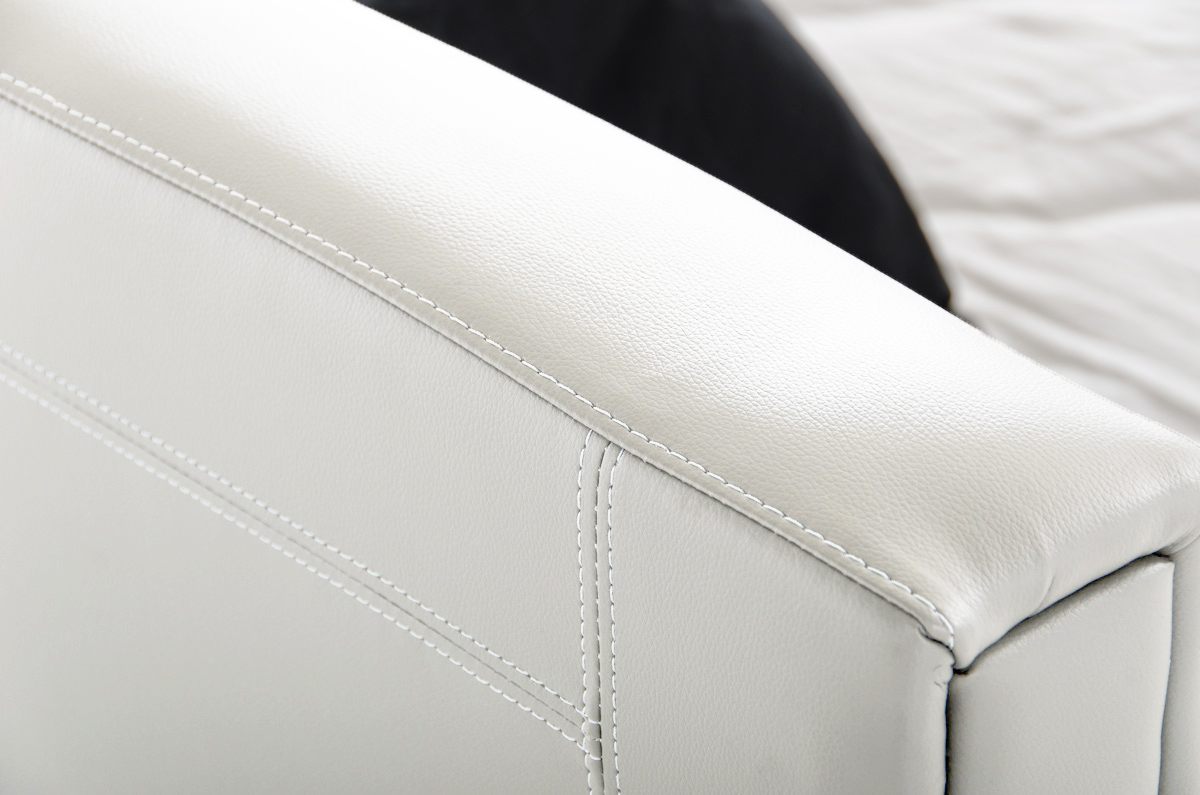 East King Modrest Ramona Modern White Leatherette Bed