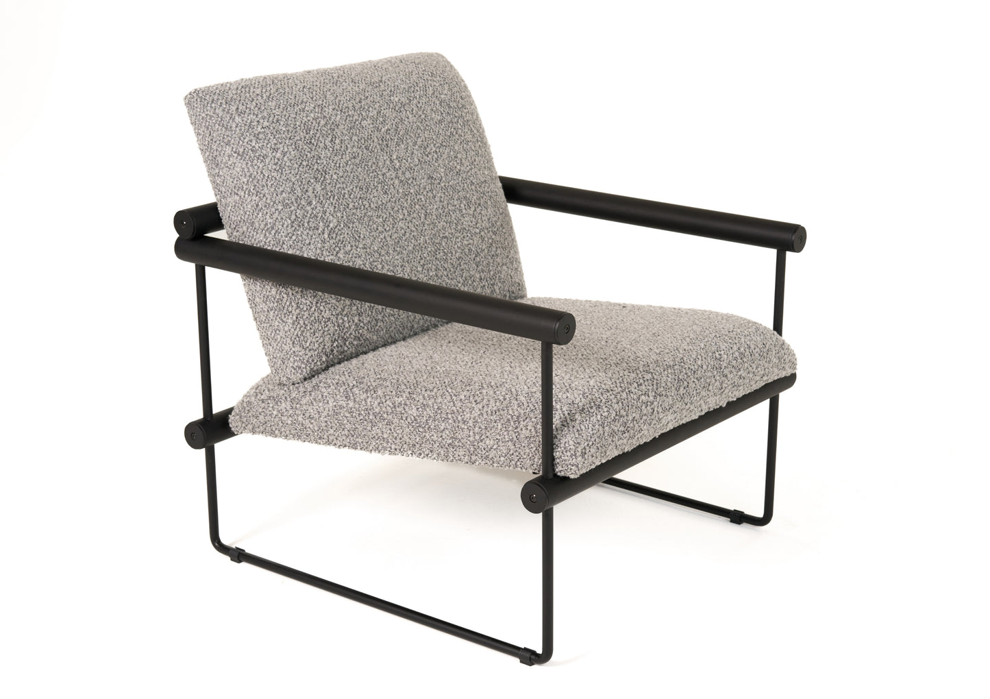 Modrest Ravina Modern Grey Fabric Black Accent Chair