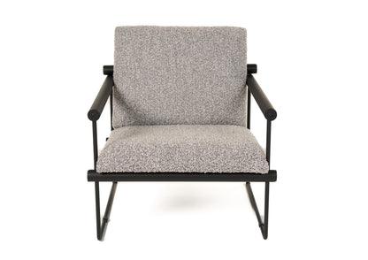 Modrest Ravina Modern Grey Fabric Black Accent Chair