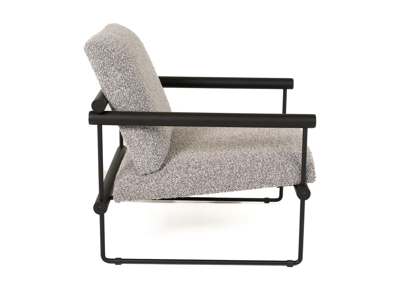 Modrest Ravina Modern Grey Fabric Black Accent Chair