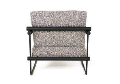 Modrest Ravina Modern Grey Fabric Black Accent Chair
