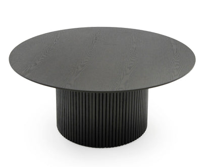 Modrest Rawlins Modern Mid Century Black Ash Round Coffee Table