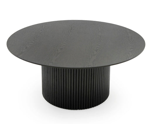 Modrest Rawlins Modern Mid Century Black Ash Round Coffee Table