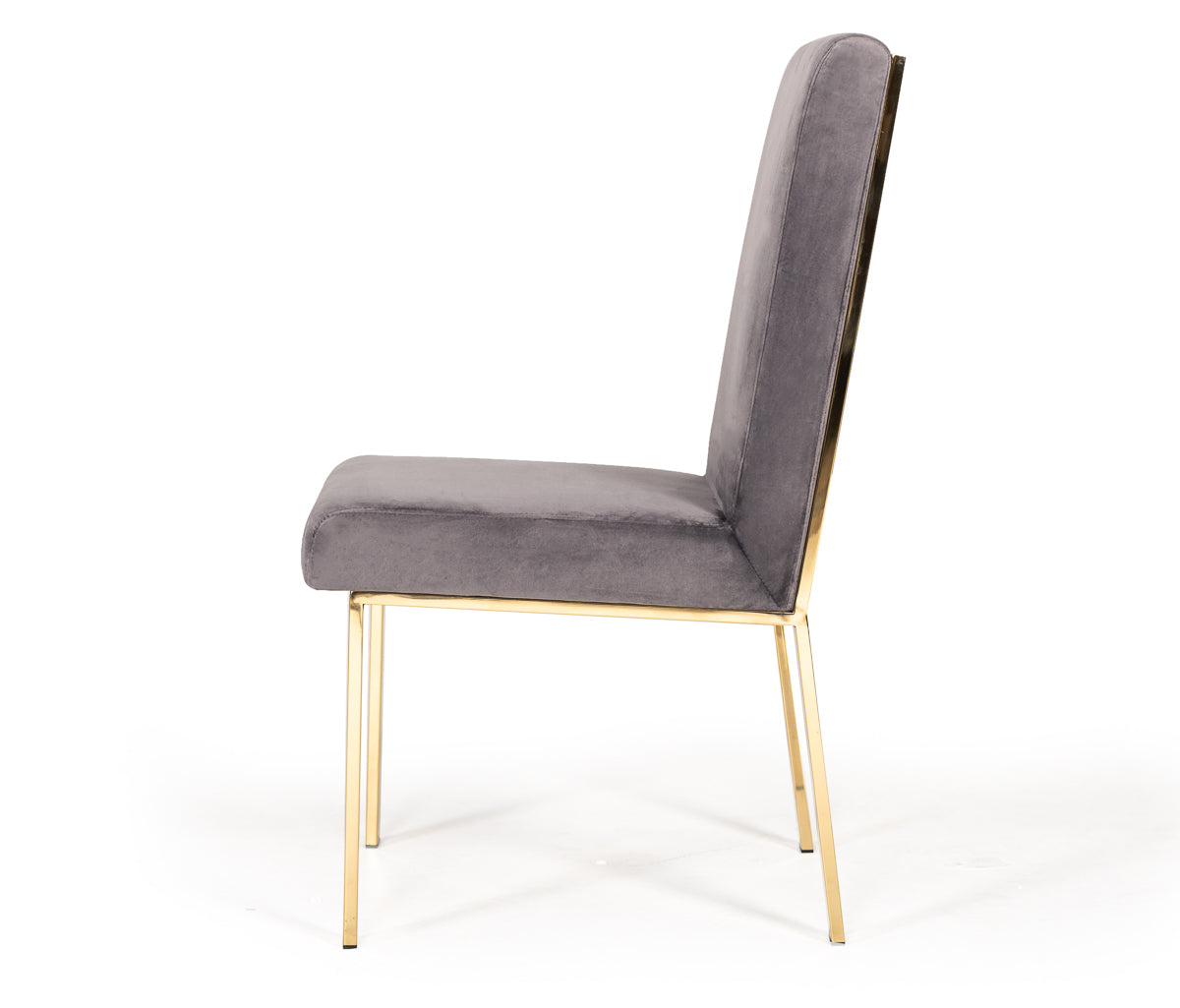 Modrest Reba Modern Grey Velvet and Gold Dining Chair